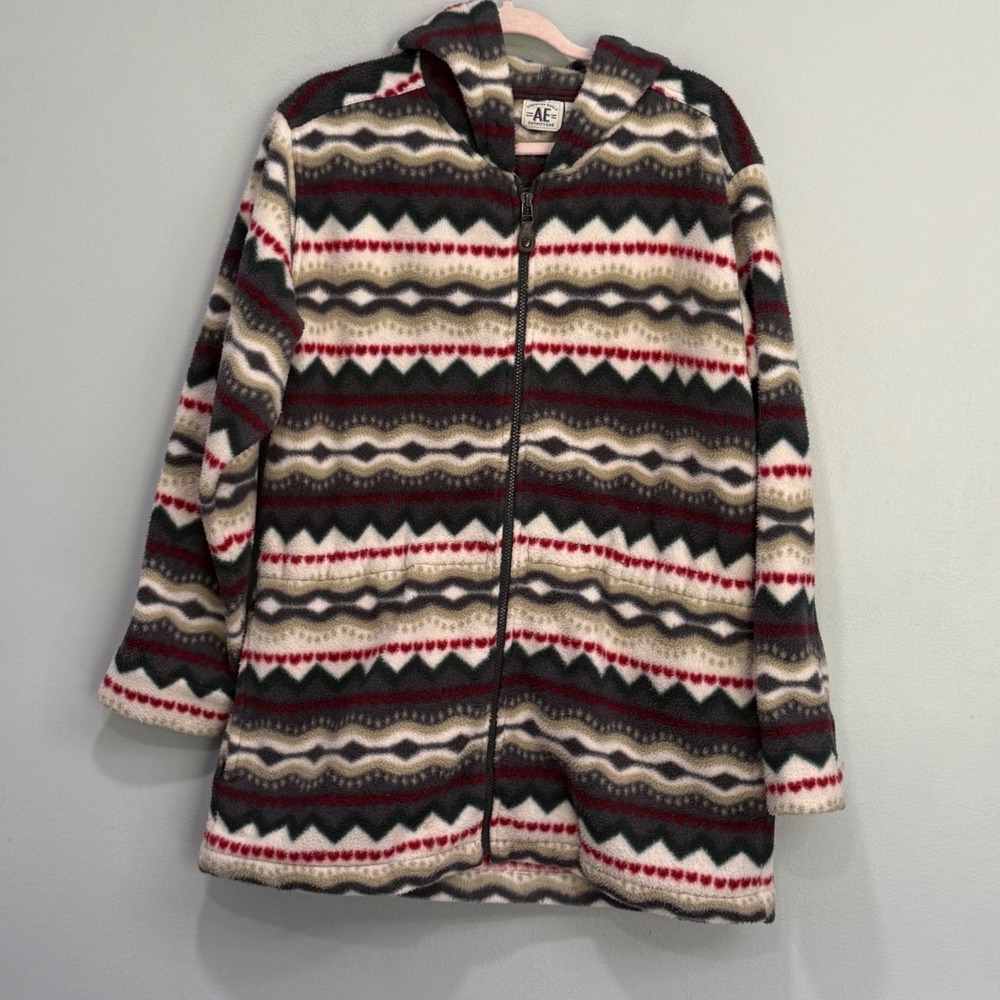 Vintage 90s American Eagle Fleece Hoodie aztec south western Zip Jacket M